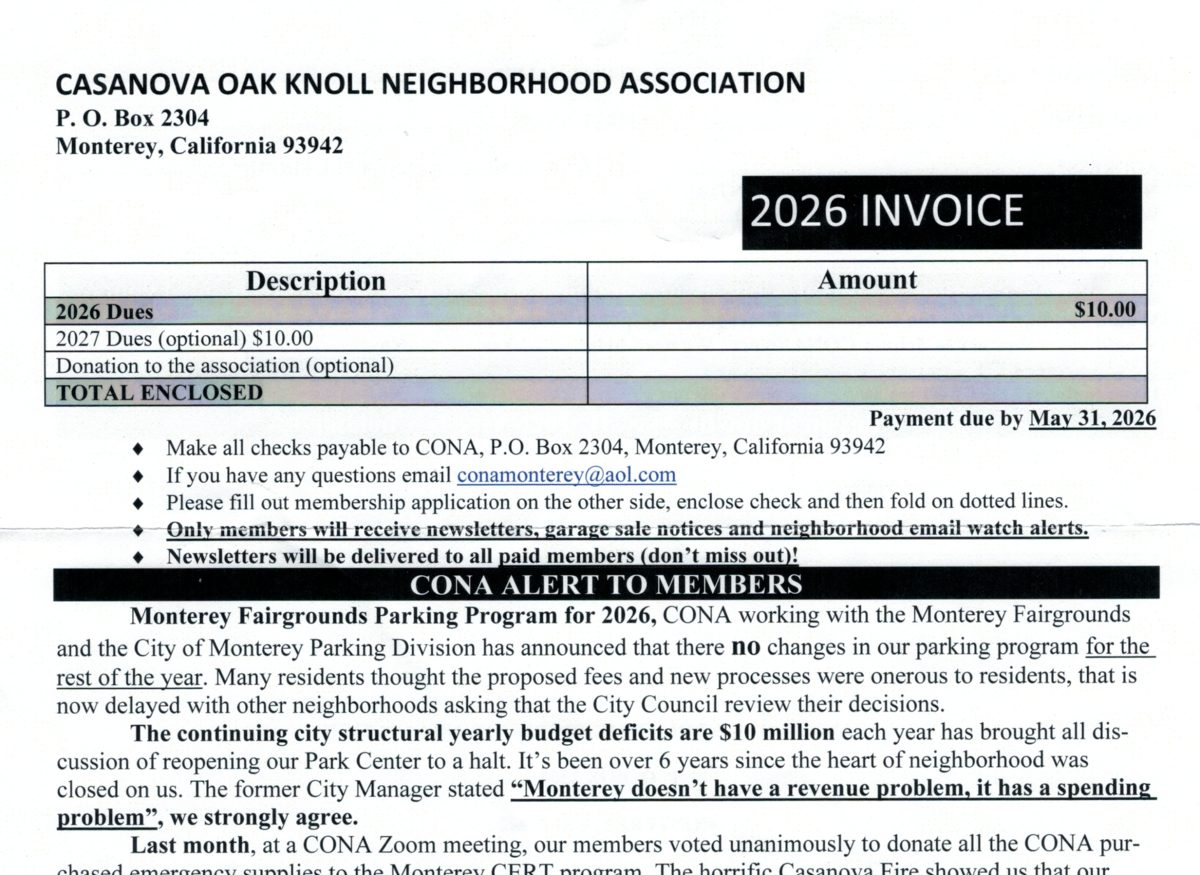 CONA Invoice 2026
